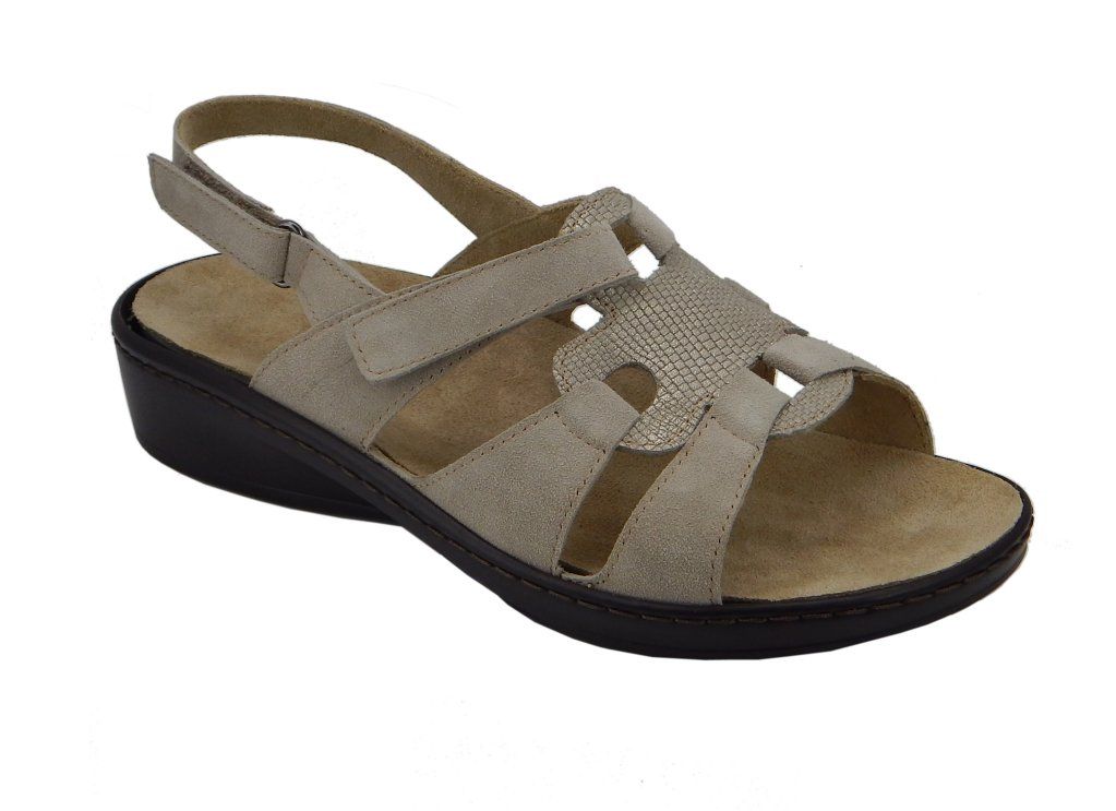 sandalo donna fiore beige